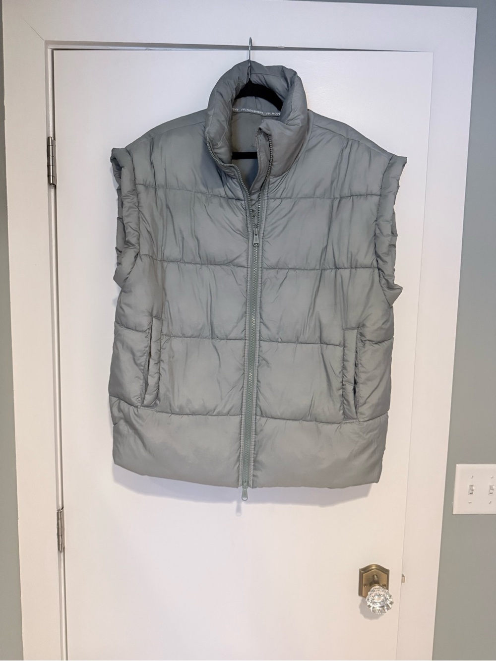 Free People In a Bubble Green-Gray Puffer Vest